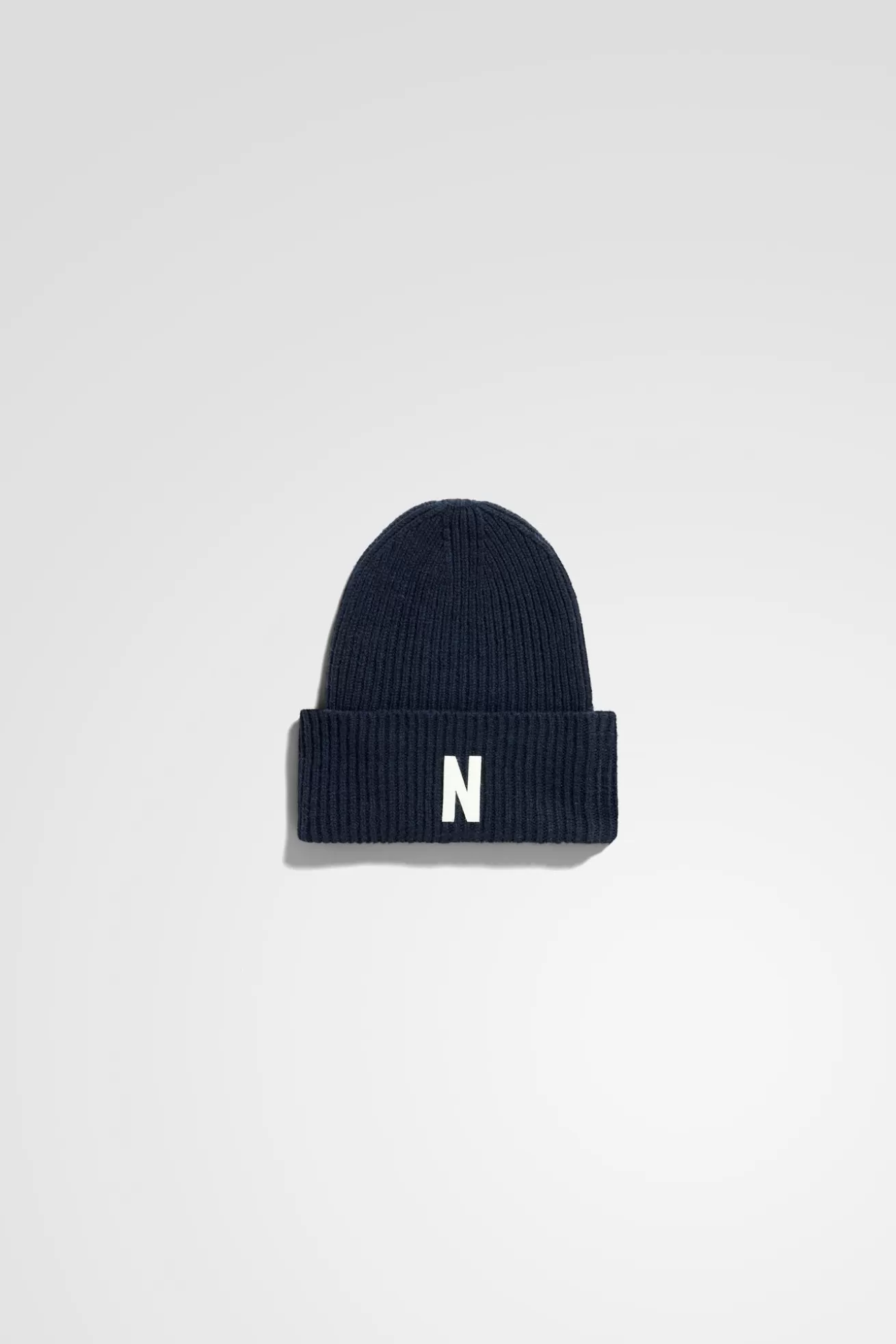 Norse Projects Merino Lambswool Rib N Logo Beanie