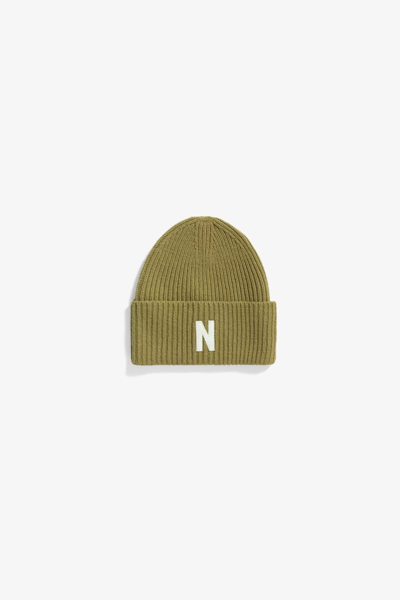 Norse Projects Merino Lambswool Rib N Logo Beanie